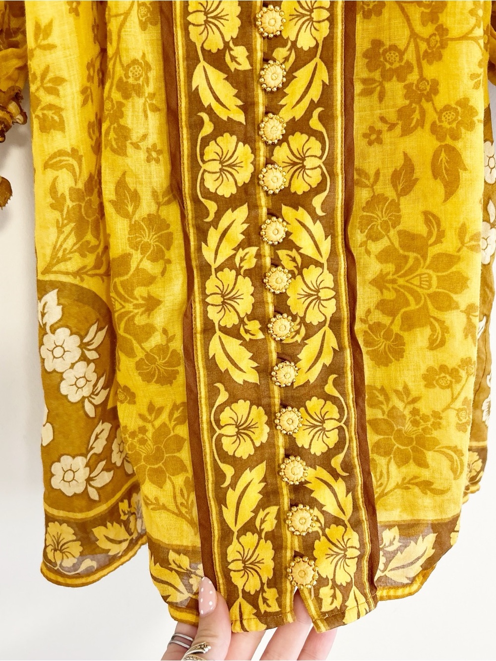 ZIMMERMANN Raie Floral Ramie blouse mustard - Picture 7 of 15